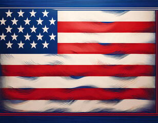 Wall Mural - flat american flag frame background suitable independence day labor day veterans day columbus day