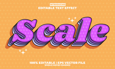 Scale new editable text effect in new modern trend style