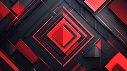 Wall Mural - Abstract Geometric Design with Red and Black for Modern Websites and Marketing Materials