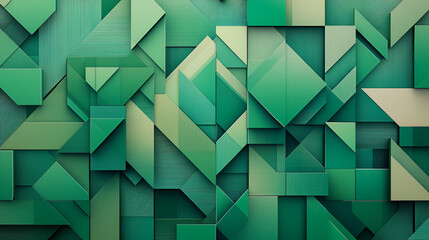 Wall Mural - Modern Green Geometric Pattern - Perfect for Design Projects