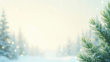 Wall Mural - Winter snowy background card