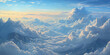 © N. W. - panoramic view from above the clouds in the sky as a motivation concept