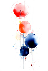 Poster - Abstract art with red, blue, and yellow.