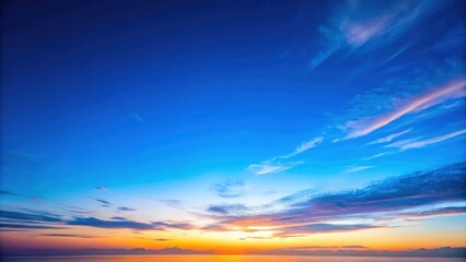 Blue hour sky with soft gradient colors blending in the horizon, blue hour, sky, colors, gradient, dusk, twilight, evening