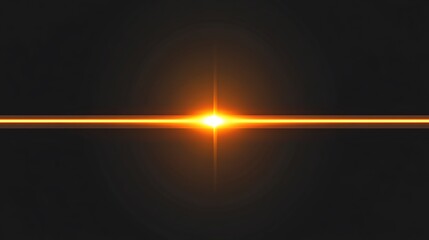 Fototapete - A bright orange light streaks across a dark background