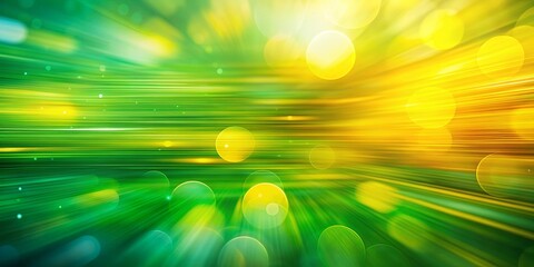 Defocused yellow and green bright abstract background with a sense of motion, blurred, colorful, vibrant, wavy