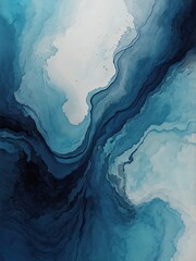 Wall Mural - Blue and white waves as an abstract background 3d render illustration, sea and oceanic fantasy themed