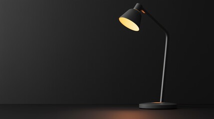 Desk lamp, with smart assistant integration, on black background, 3D illustration