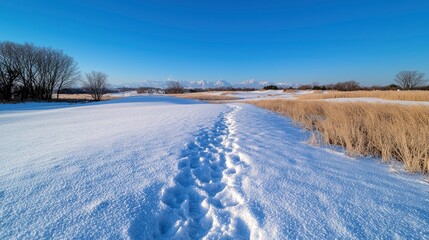 A Snowy Landscape Where Each Snowflake That Lands Generates A Delicate, Shimmering Sound