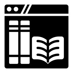 library, libraries, web library, website library, web, website solid or glyph icon