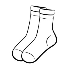 Vector silhouette sport cotton sock garment cloth icon and graphic illustration