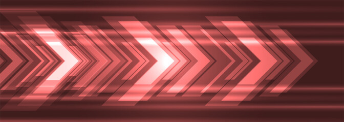 Poster - Abstract red arrows futuristic technology background concept high-speed movement. Dynamic motion red hi tech digital arrows. Vector illustration