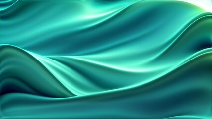Wall Mural - abstract blue, turquoise, green wavy background with flowing smooth blurry wave, liquid fluid. smooth motion waves design. looped animation. seamless footage.