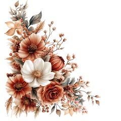 Poster - there is a picture of a flower arrangement with orange and white flowers