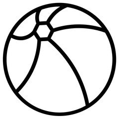 Wall Mural - Beach Game Ball Line Icon