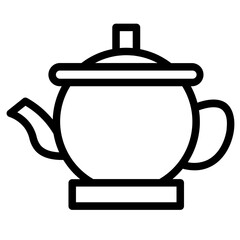 Poster - Arab Islam Kettle Line Icon