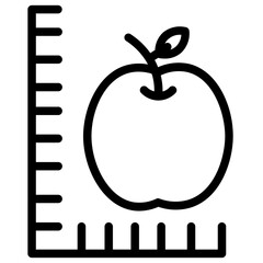 Sticker - Apple Fruit Size Line Icon