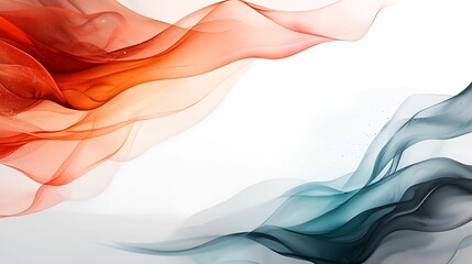 Wall Mural - minimalist design in layered watercolor, abstract forms and shapes, soft palette, copy space for tex
