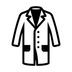 Wall Mural - Black silhouette doctor front uniform lab coat vector illustration