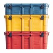 © ibhonk - Three Stacked Colorful Storage Containers with Black Latches