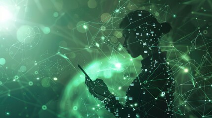 The silhouette of digital technology