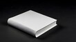 © Designpro - Blank white book cover mockup on empty copy space black background, clean diary notebook magazine front page for promotion advertising