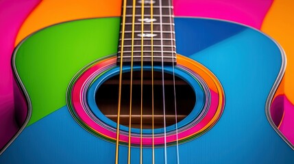 Guitar Textures Merging Into A Vibrant Background, Hinting At Music History 