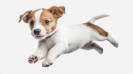 A puppy is flying, isolated on a transparent background