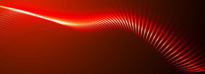 Wall Mural - Abstract digital particle wave. Technology background. Futuristic dot wave. Network connection structure. Presentation design background. Technology or science banner. 3d rendering.