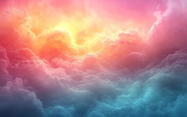 Wall Mural - Create a soft pastel gradient background that tran  393 sky, cloud, clouds, blue, sun, nature, abstract, day, light, heaven, cloudscape, weather, sunlight, sunset, water, sunrise, white, color, cloudy