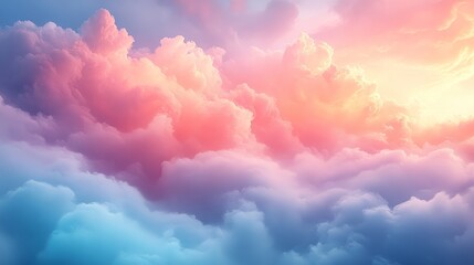 Wall Mural - Create a soft pastel gradient background that tran  431 sky, cloud, clouds, blue, sun, nature, cloudscape, day, air, weather, white, heaven, light, cloudy, storm, summer, abstract, atmosphere, dark, f