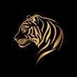 © MSURAHMATCOLL - A stylized golden tiger head design on a black background.
