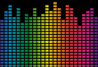 © nosyrevy - Colorful gradient music equalizer on black background. Vector illustration