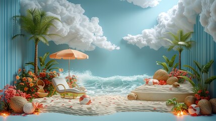 Wall Mural - Tropical Beach Relaxation