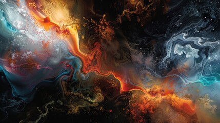 a digital canvas displaying an evolving ai-generated image, with abstract forms constantly changing 