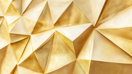 Wall Mural - Golden triangles and squares on a geometric background. Stock photo.