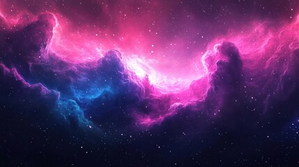 Wall Mural - features a cosmic scene with nebulae, stars, and clouds of interstellar dust.