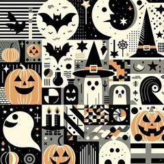 Wall Mural - halloween seamless pattern