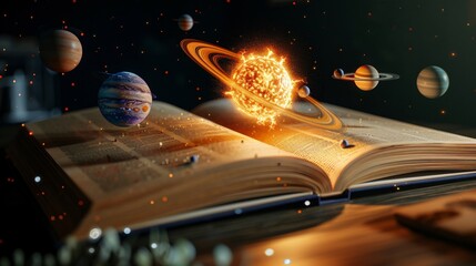Wall Mural - open book and universe