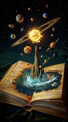 Wall Mural - astronomy concept with book