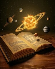 Wall Mural - open book and universe