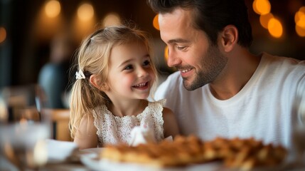 Happy father and daughter