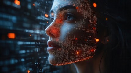 cybernetic development team neural network holograms data stream auras ai assistant projections virt