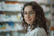 © Tetiana - Photo of a beautiful professional female pharmacist working in chemist shop or pharmacy generative AI