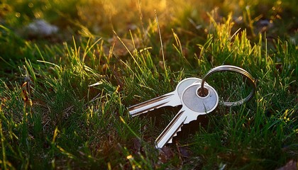a bunch of lost keys in the grass