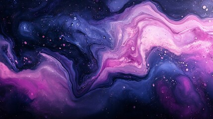 Aufkleber - Abstract paint color background Exoplanet cosmic sea pattern paint stains Marbleized effect Background with abstract swirling paint effect Liquid acrylic picture with flows and splashe : Generative AI
