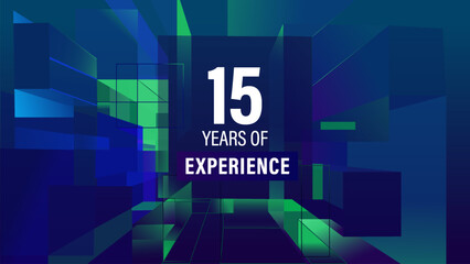 Wall Mural - 15 Years of Experience A high-tech, futuristic background perfect for tech events, conferences, and exhibitions. This abstract design captures the essence of progress and innovation in technology.