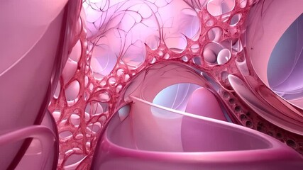 Wall Mural - pink wave fractal line geometry abstract background illustration, minimal geometric pattern, dynamic