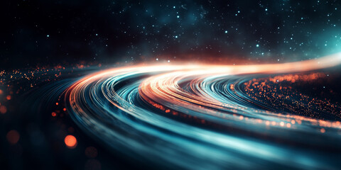 Wall Mural - Cosmic Highway: A stream of vibrant, swirling light streaks across a dark, star-speckled expanse, evoking the boundless energy of the universe and the allure of the unknown.   
