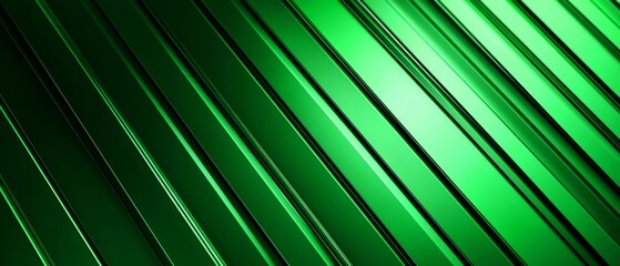 Poster - Green abstract geometric metallic metal lines stripes triped 3d texture background banner for presentation design or business illustration